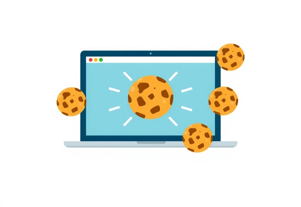 Ilustrace souborů cookie jako malých digitálních datových balíčků