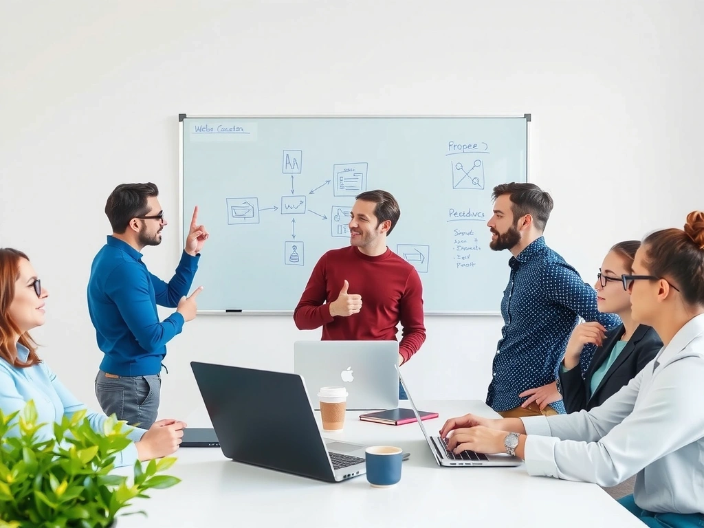 Tým Promostorm diskutující o webdesignu